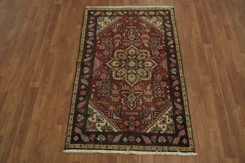 Vintage Red Wool Persian Tabriz Rug
