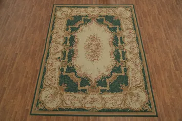 Timeless Vintage Style Area Aubusson Tapestries Rug with Floral Pattern 9x12