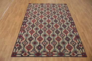 Enchanting Geometric Patterns Needle Point Rug for Modern Home Decor 6x9