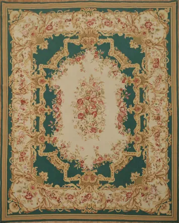 Intricate Floral Pattern Aubusson Tapestries Area Rug for Classic Home Interiors 8x10