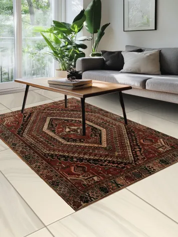 Vintage Persian Tribal Wool Shiraz Rug 5x8