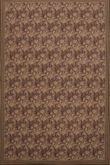 Sophisticated Brown and Beige Patterned Aubusson-Tapestry Area Rug 12x18