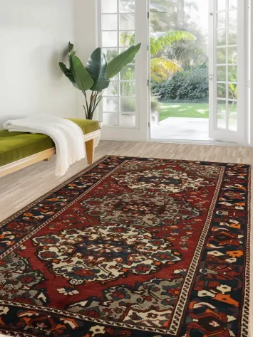 Traditional Vintage Bakhtiari Persian Area Rug 5x10