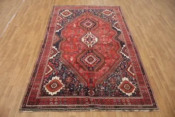 Traditional Geometric Qashqai Persian Area Rug 6x10