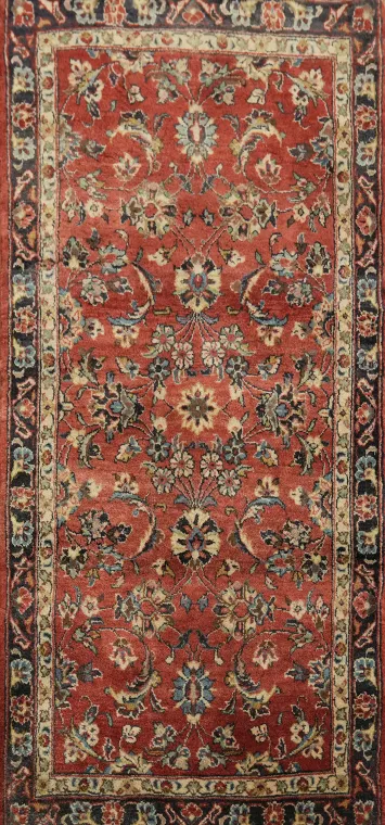 Elegant Red Vintage Tribal Sarouk Persian Rug 2x5