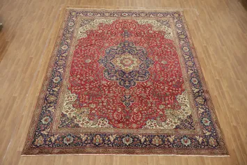 Traditional Floral Vintage Wool Tabriz Rug  10x13