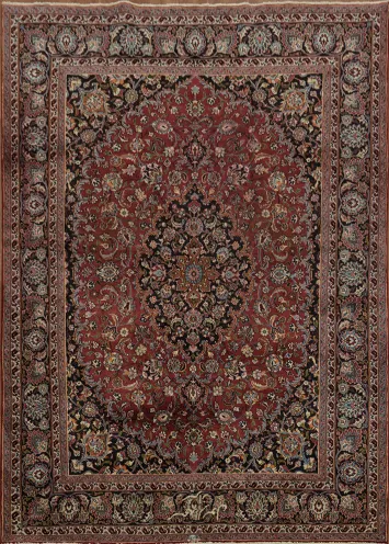 Vegetables Dye Old Floral Mashad Persian Area Rug 8x11
