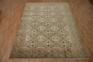 Geometric Vintage Kashan Persian Large Rug 10x14