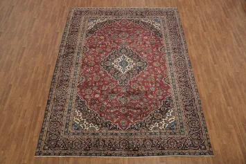 Floral Vintage Mashad Persian Area Rug 9x12