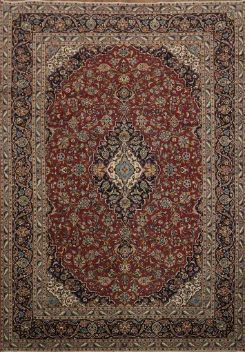 Traditional Ornate Red Kashan Persian Large Rug 10x14