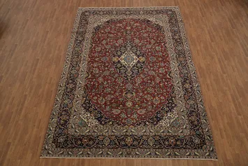 Traditional Ornate Red Kashan Persian Large Rug 10x14