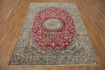 Elegant Floral Nain Persian Area Rug 6x9