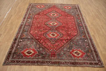 Tribal Traditional Qashqai Persian Area Rug 7x9