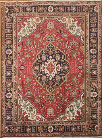 Floral Vintage Tabriz Persian Area Rug 8x11
