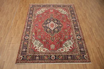 Floral Vintage Tabriz Persian Area Rug 8x11