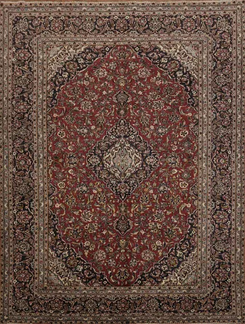 Persian Elegance: Floral Mashad Area Rug 10x13