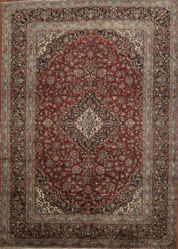 Elegant Persian Medallion Mashad Persian Area Rug 9x13