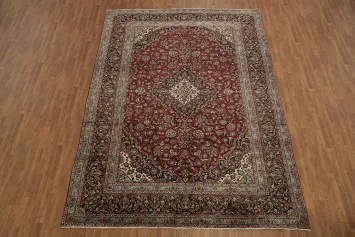 Elegant Persian Medallion Mashad Persian Area Rug 9x13