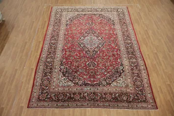 Vintage Floral Mashad Persian Area Rug 9x13