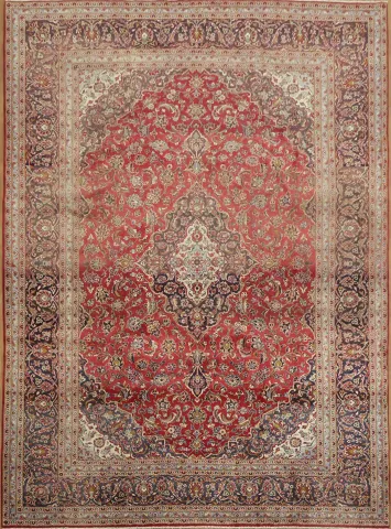 Traditional Floral Mashad Persian Large Rug 10x14