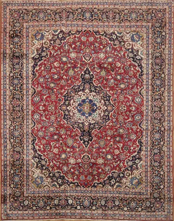 Sophisticated Red Kashan Persian Area Rug 10x12