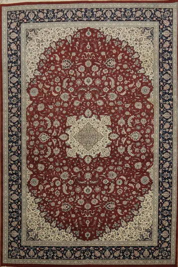Traditional Vegetable-Dye Persian Tabriz Large Rug 12x18