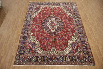 Floral Vintage Tabriz Persian Area Rug 10x13