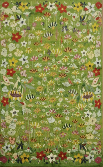 Elegant Floral Jasmine Vegetables Dye Gabbeh Persian Area Rug 7x11