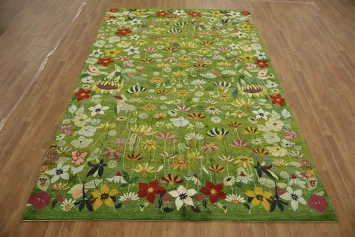 Elegant Floral Jasmine Vegetables Dye Gabbeh Persian Area Rug 7x11