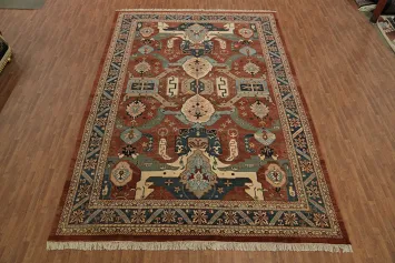 Traditional Vegetable-Dye Persian Heriz-Serapi Large Rug 12x17