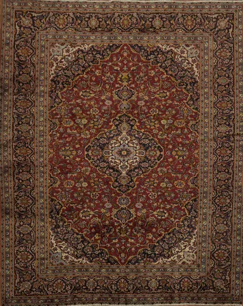 Authentic Red Mashad Persian Area Rug 10x12