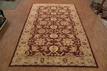 Elegant Maroon Traditional Vegetable-Dye Oriental Zeigler Large Rug 14x21