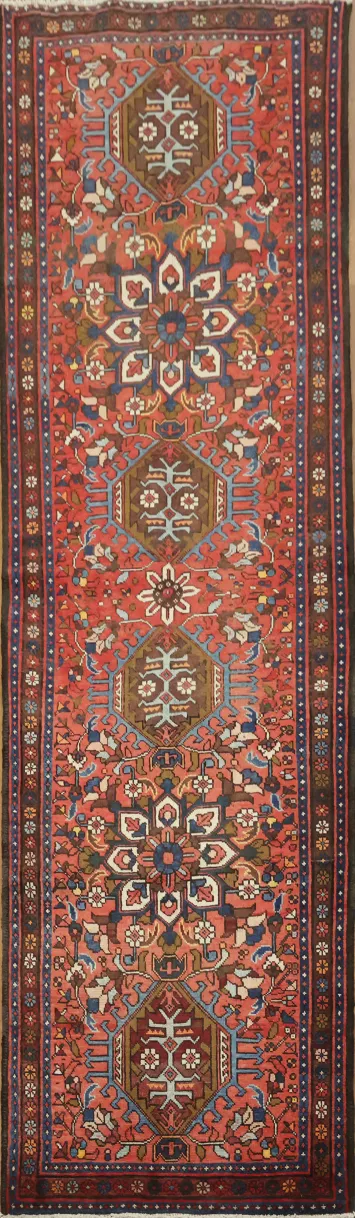 Vintage Heriz Persian Runner Rug 3x11