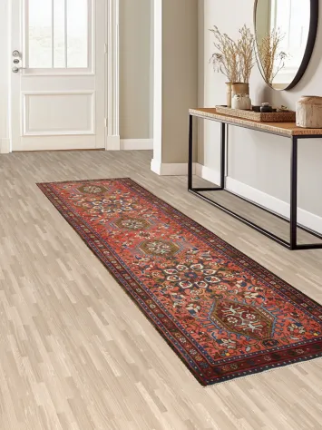 Vintage Heriz Persian Runner Rug 3x11