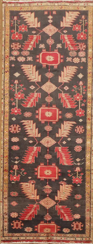 Traditional Decorative Geometric Meshkin Runner Rug 3x9