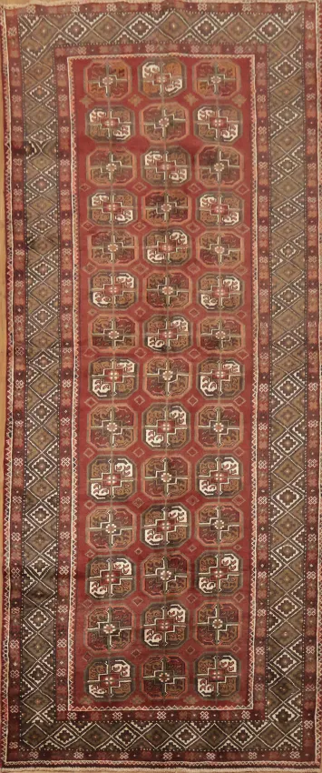 Geometric Wool Persian Balouch Rug 4x10