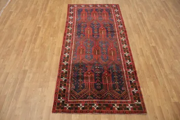 Elegant Geometric Balouch Persian Rug 4x8