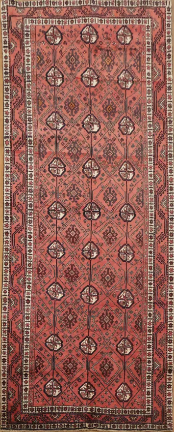 Geometric Vintage Hamedan Runner Rug 4x9