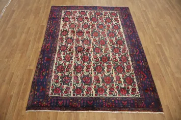 Traditional Hand-Knotted Wool Sirjan Persian Rug 5x7