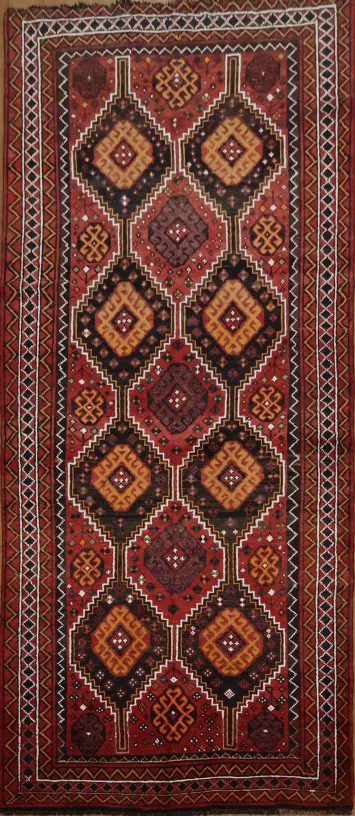 Traditionally Tribal Geometric Shiraz Persian Rug 5x10