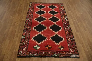 Tribal Geometric Qashqai Persian Rug 4x7
