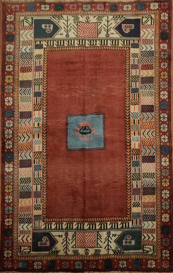 Authentic Tribal Vegetable Dye Yalameh Persian Rug 4x6