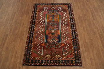 Vibrant Geometric Gabbeh Persian Area Rug 5x8
