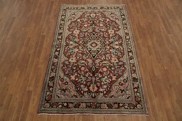 Traditional Elegance: Vintage Mahal Persian Rug 4x7