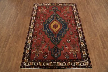Hand-Knotted Tribal Shiraz Persian Area Rug 6x9