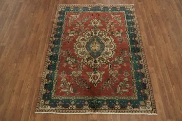 Elegant Vintage Tabriz Persian Rug 5x6