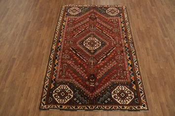 Intricate Geometric Tribal Qashqai Persian Area Rug 5x8