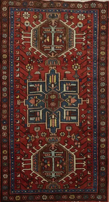 Geometric Pattern Gharajeh Persian Runner Rug 2x5