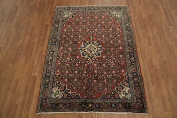 Vintage Vegetable Dye Bidjar Persian Rug 5x6