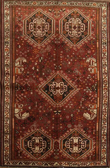Semi Antique Wool Shiraz Persian Rug 3x5